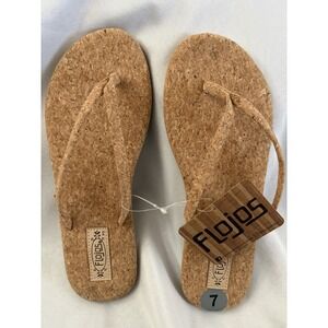 New Womens Flojos Fiesta Brown Flip Flops Women's Size 7 Flojos Tan Flip Flops